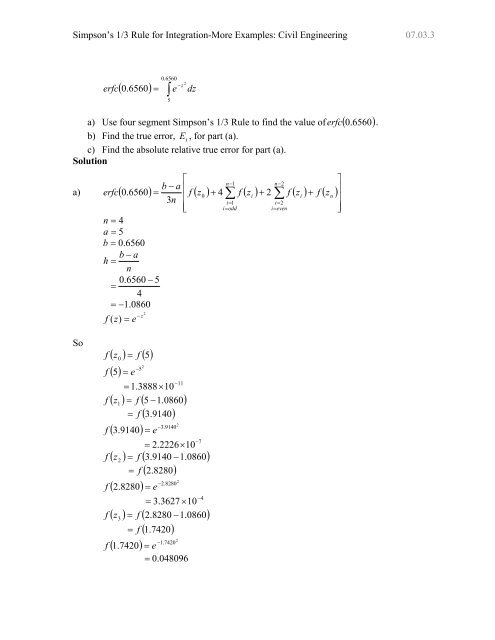 Simpson's 1/3 Rule Solved Examples