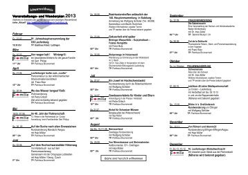 Jahresprogramm 2013 - Schwarzwaldverein OG Laufenburg