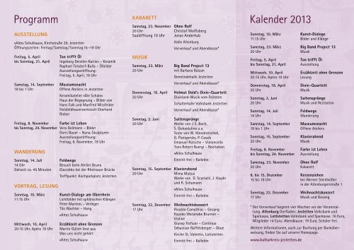 Jahresprogramm - Kulturkreis Jestetten