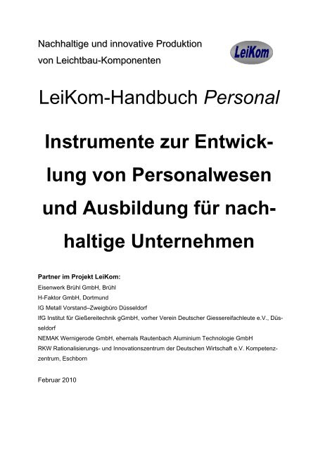 LeiKom-Handbuch Personal Instrumente zur Entwick- lung von - IfG