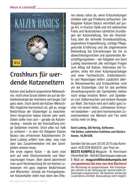 BESTE KUMPELS MAGAZIN für Tierfreunde im Revier