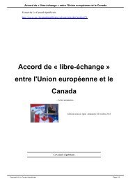 Accord de Â« libre-Ã©change Â» entre l'Union europÃ©enne et le Canada