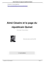 AimÃ© CÃ©saire et la page du rÃ©publicain Quinet - Le Canard rÃ©publicain
