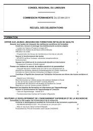 Commission permanente du 25 mai 2011 - RÃ©gion Limousin