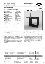 XY-Feinversteller XY Fine Adjustment Stages FV 65-XY - Energy Laser