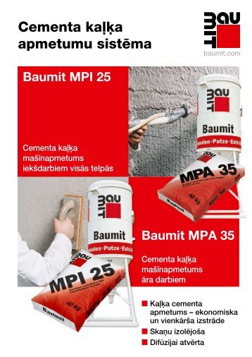 Cementa kaļķa apmetumu sistēma - baumit.lv