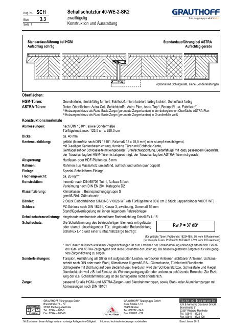 3.3 Schallschutztür 40-WE-2-SK2 - Grauthoff