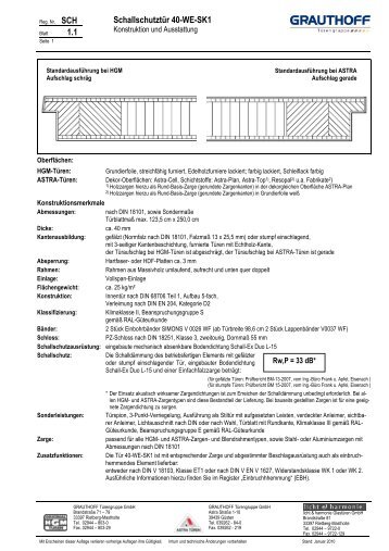 1.1 Schallschutztür 40-WE-SK1 - Grauthoff