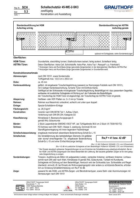 5.3 Schallschutztür 45-WE-2-SK3 - Grauthoff