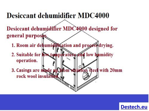 Desiccant dehumidifier MDC4000 from Destech.eu