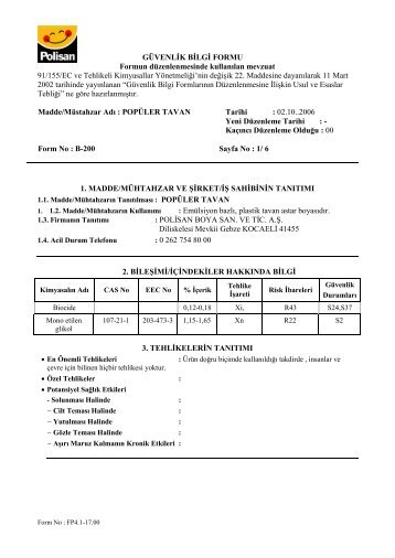 MSDS - Polisan