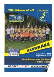 Vorschau aktuelles Spiel I - TSG LÃ¼bbenau Handball