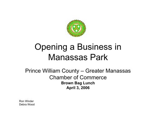 Opening a Business in Manassas Park - City of Manassas Park
