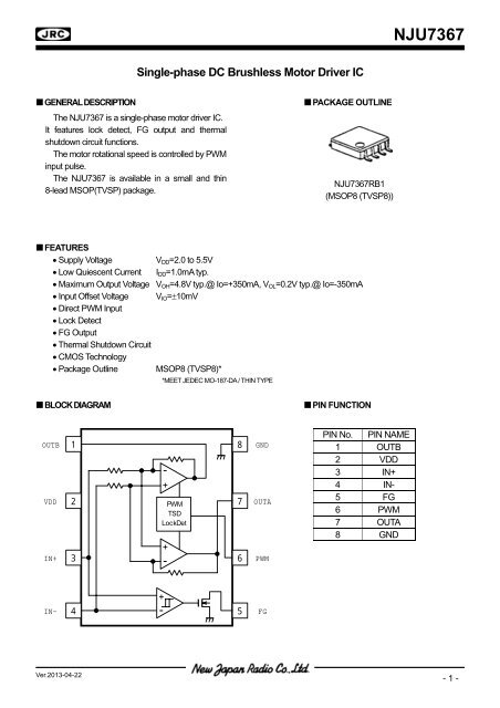 nju7367 data sheet - Semiconductor Product Information