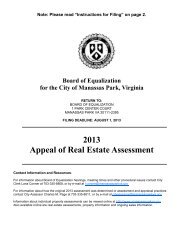 2013 Appeal of Assessment form - City of Manassas Park