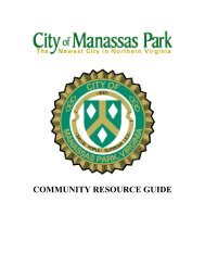 Community Resource Guide - City of Manassas Park