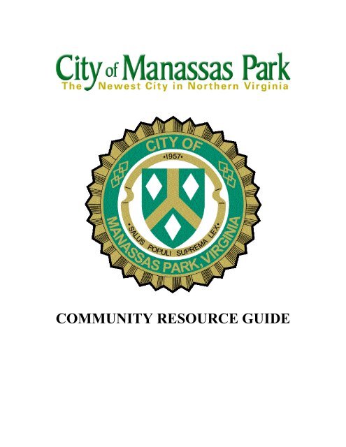 Community Resource Guide - City of Manassas Park