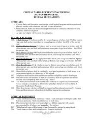 2013 baseball rules & regulations - Conway Parks, Recreation ...