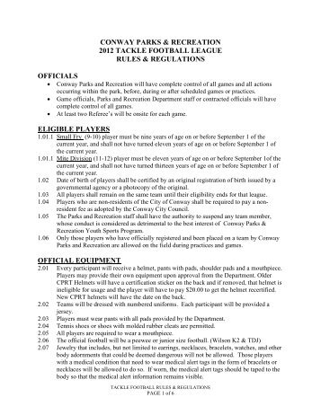 proposed rules for a flag football league - Conway Parks, Recreation ...