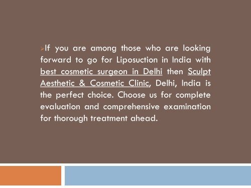 Best Liposuction Surgery In Delhi