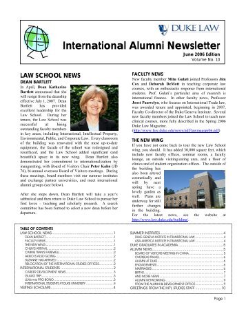 International Alumni Newsletter - Duke University School of Law