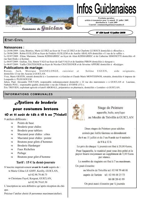 090713 424 bulletin municipal - Commune de Guiclan