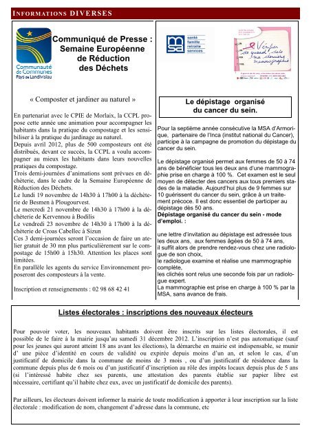 Permanences des Ã©lus Naissances - Commune de Guiclan