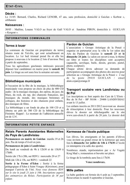 Bulletin municipal nÂ°500 - Commune de Guiclan