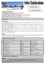 Bulletin municipal nÂ°476 - Commune de Guiclan