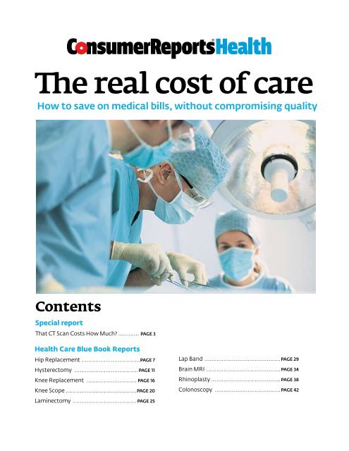 The real cost of care - Consumer Health Choices