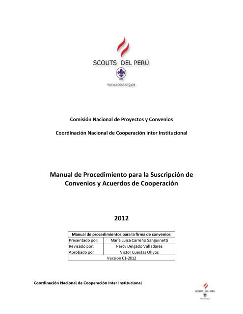 Manual de Procedimiento para Convenios - Scouts del PerÃº