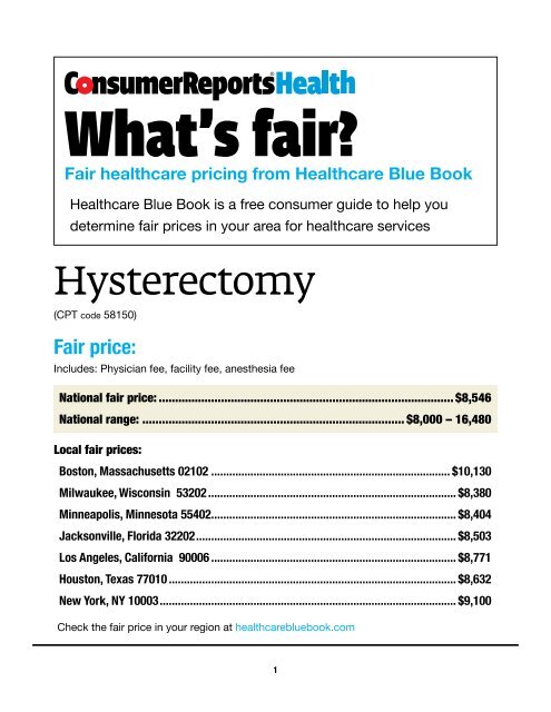 Hysterectomy (Healthcare Blue Book) - Consumer Health Choices