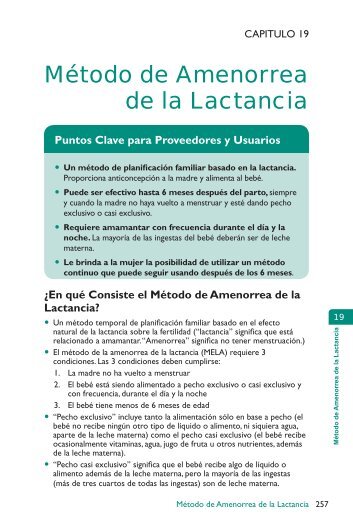 MÃ©todo de Amenorrea por Lactancia