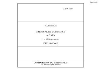 sa - Greffe du Tribunal de Commerce de Caen