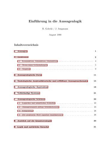 EinfÃ¼hrung in die Aussagenlogik - R. Golecki/J. Jungmann - 1990