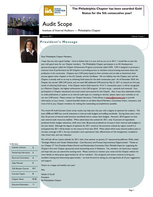 Volume 3 Issue 1 (January 2011) V3 - The Institute of Internal Auditors