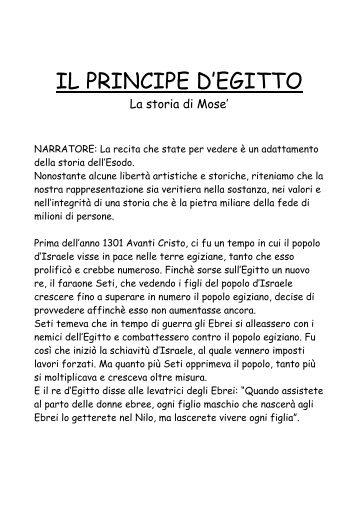 IL PRINCIPE D'EGITTO - Associazione Solechegioca