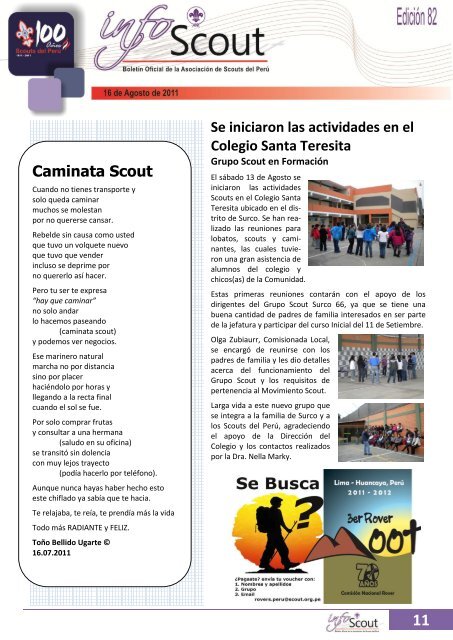 Info SCOUT 82 - Scouts del PerÃº