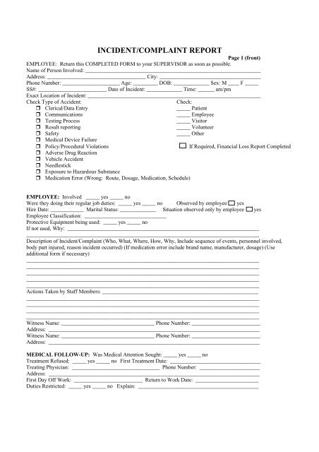 Incident Report Form