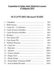 SCULPTURES Bernard MARY