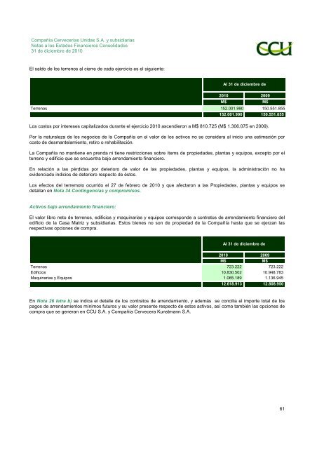 INFORME SVS DICIEMBRE 2010 - CCU Investor