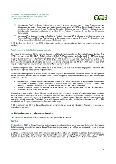 INFORME SVS DICIEMBRE 2010 - CCU Investor