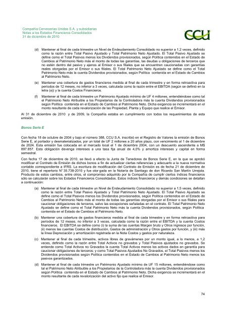 INFORME SVS DICIEMBRE 2010 - CCU Investor