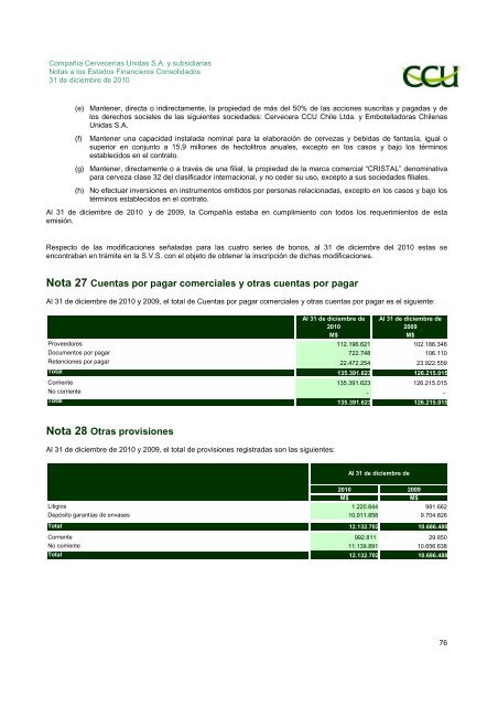 INFORME SVS DICIEMBRE 2010 - CCU Investor