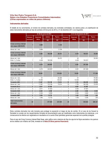 Financial Statements ViÃ±a San Pedro TarapacÃ¡ June ... - CCU Investor