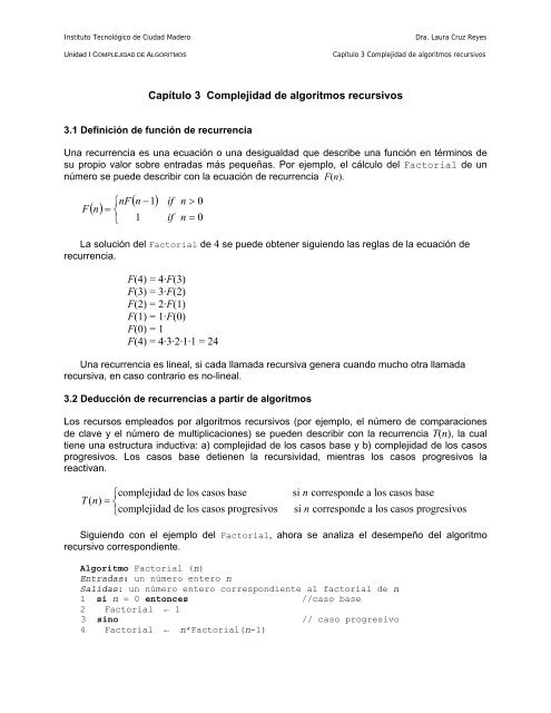 CapÃ­tulo 3 Complejidad de algoritmos recursivos â© â¨ â§ = > â = 0 1 0 ...