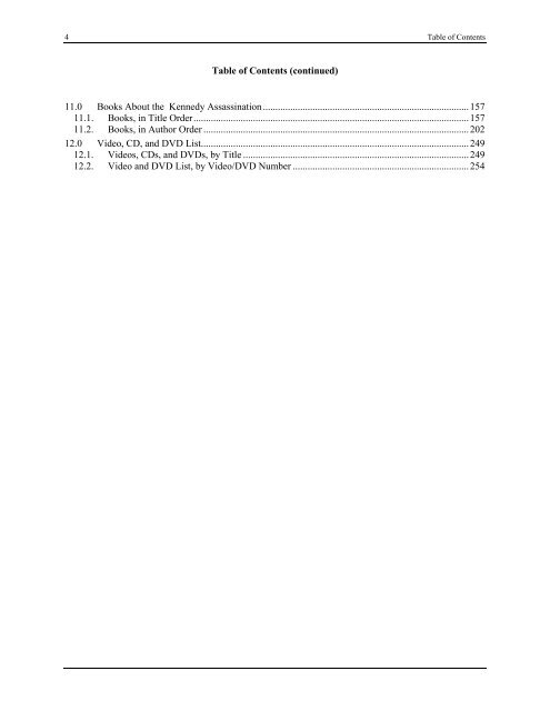 Finding Aid for the John F. Kennedy Assassination Holdings MA ...