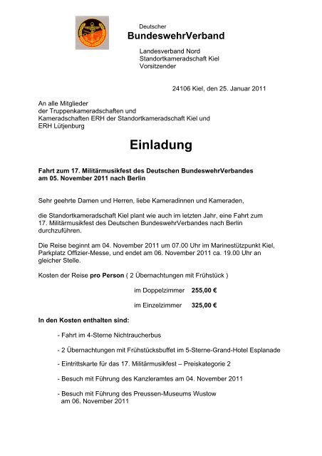 BundeswehrVerband - Standortkameradschaft Kiel