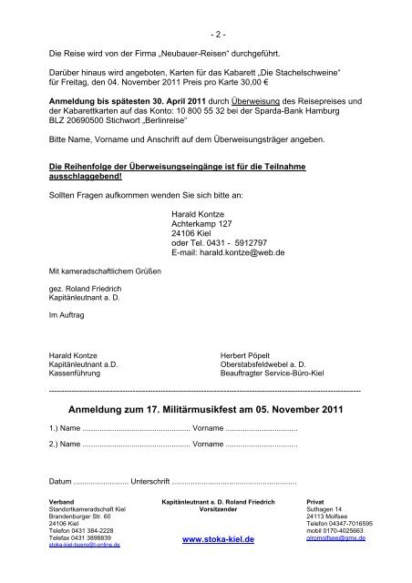 BundeswehrVerband - Standortkameradschaft Kiel