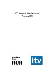 ITV MU Agreement 1 Jan 2013 - Musicians' Union